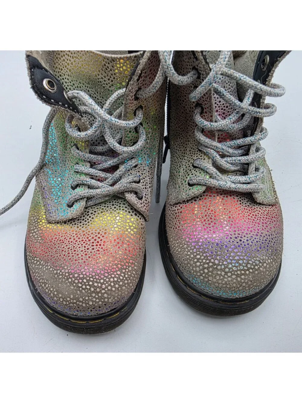 Dr. Martens 1460 Pascal Toddler Size 8 Iridescent Lace Up Boots School Casual